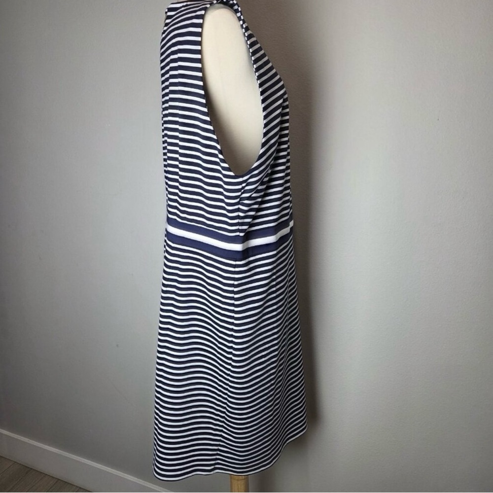 Draper James XXL Striped Ponte Sheath Dress Nautical Navy Blue & White Sailor - Picture 5 of 10